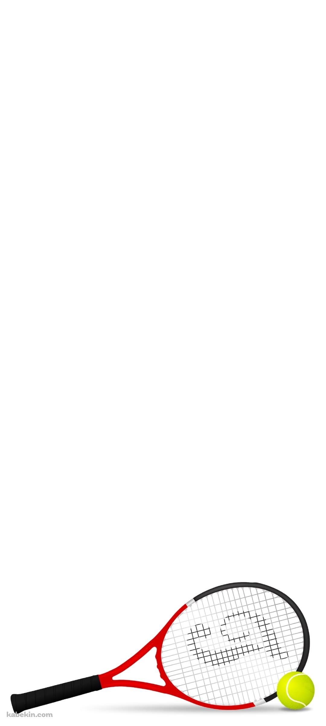 テニスの赤いラケットと黄色いボールのAndroidの壁紙(1080px x 2400px) スマホ用