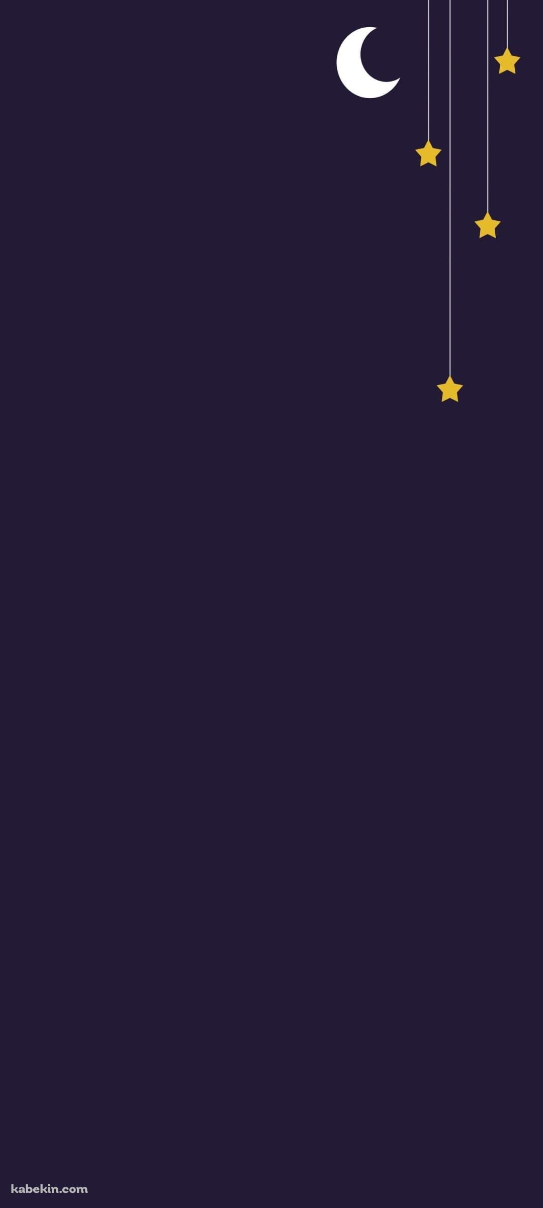 紫 星 月 ミニマルなイラストのAndroidの壁紙(1080px x 2400px) スマホ用