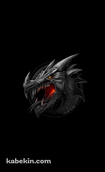 かっこいい黒いドラゴンのAndroidの壁紙(360px x 592px) スマホ用