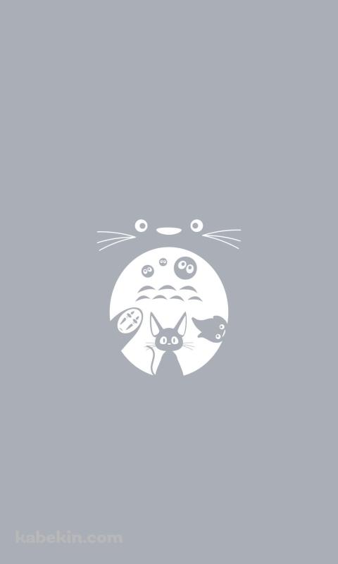 ジブリ トトロ カオナシ キキ まっくろくろすけ 灰色のAndroidの壁紙(480px x 800px) スマホ用