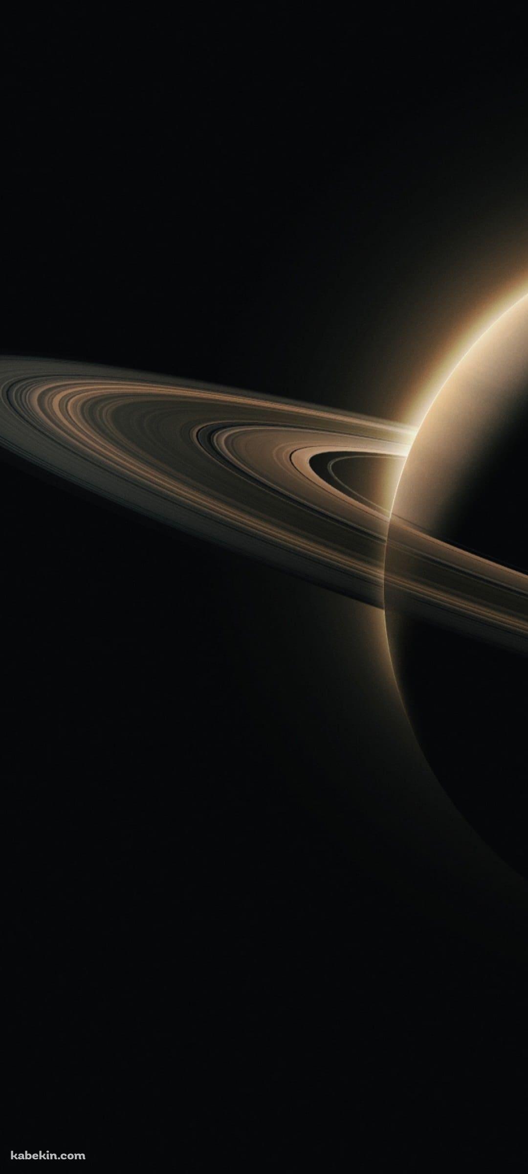 輪のある大きな惑星のAndroidの壁紙(1080px x 2400px) スマホ用