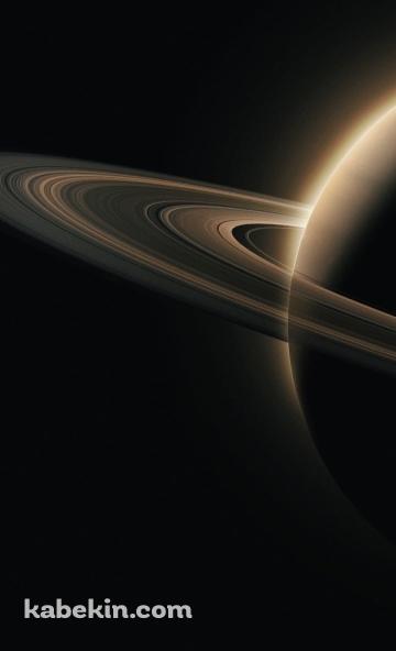 輪のある大きな惑星のAndroidの壁紙(360px x 592px) スマホ用