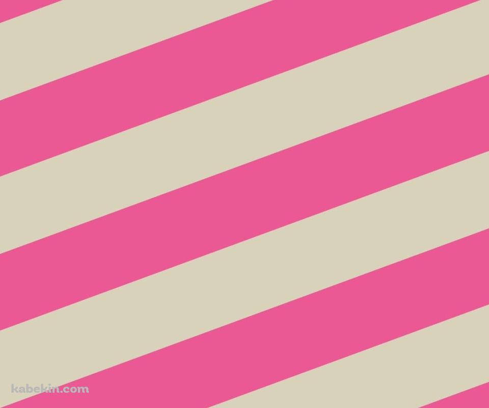 ピンク色のボーダー柄のAndroidの壁紙(960px x 800px) スマホ用