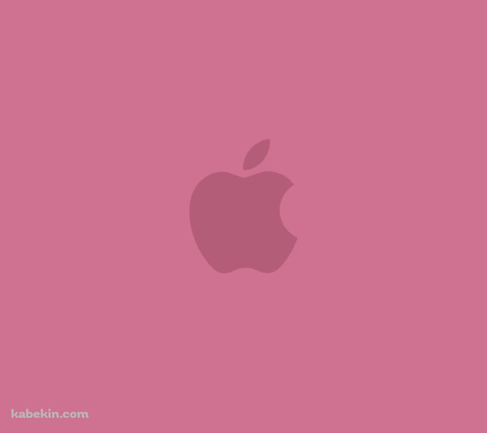 可愛いピンク 2色 アップルのロゴのAndroidの壁紙(960px x 854px) スマホ用