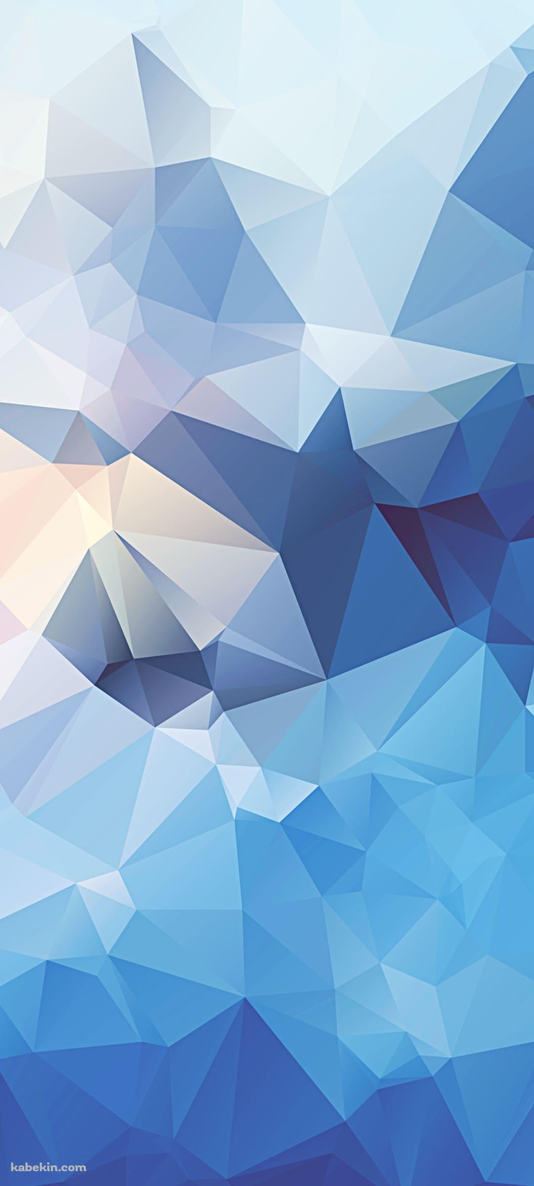 綺麗な青い凹凸のあるポリゴンのAndroidの壁紙(1080px x 2400px) スマホ用