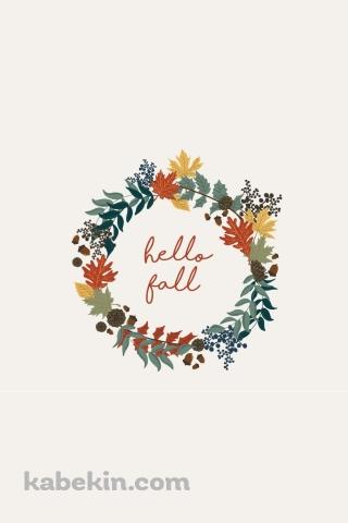 hello fall 秋 イラストのAndroidの壁紙(320px x 480px) スマホ用