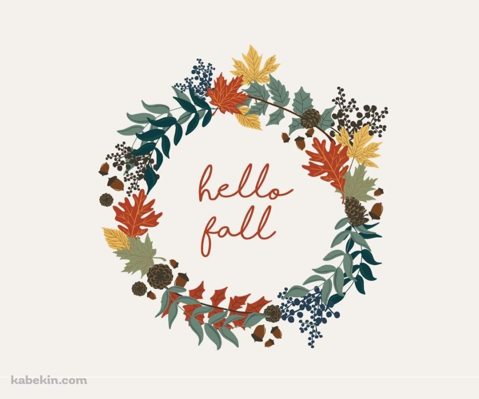 hello fall 秋 イラストのAndroidの壁紙(960px x 800px) スマホ用