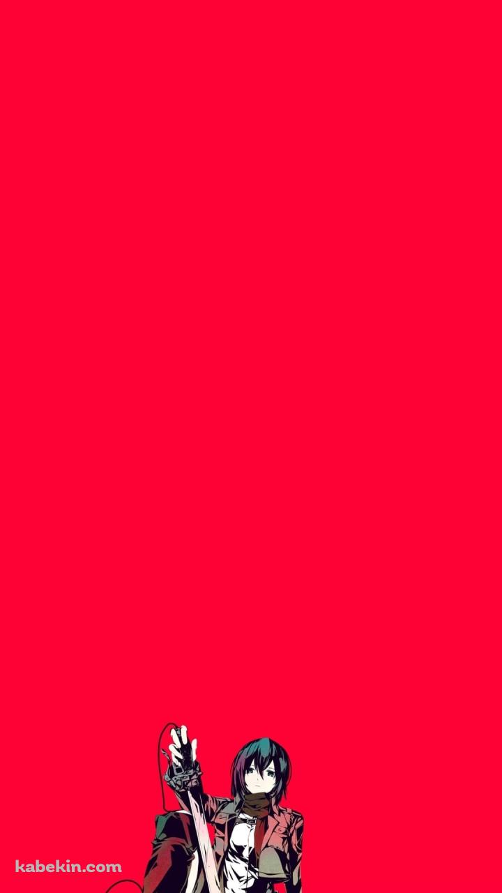 座り込むミカサ・アッカーマン 進撃の巨人のAndroidの壁紙(720px x 1280px) スマホ用