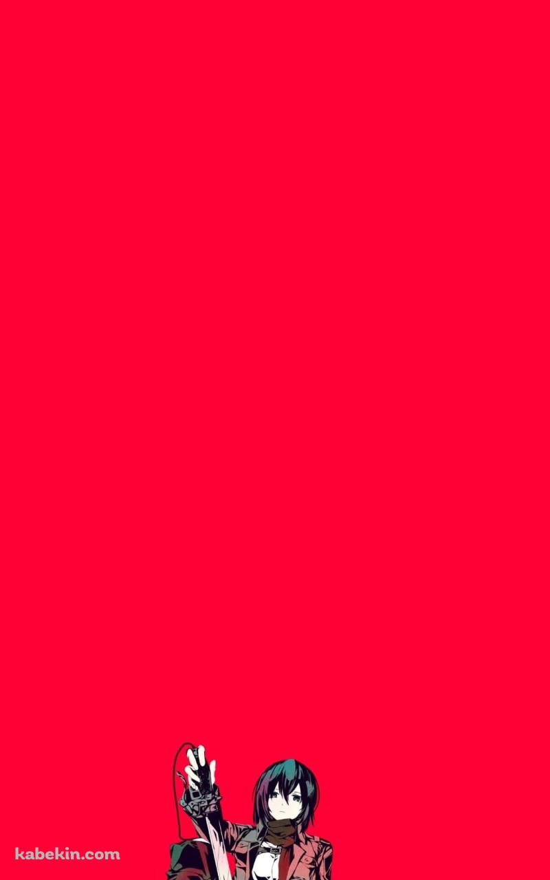 座り込むミカサ・アッカーマン 進撃の巨人のAndroidの壁紙(800px x 1280px) スマホ用