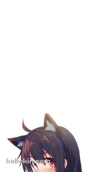 コーヒーを飲む猫耳をつけた可愛い女の子のAndroidの壁紙(360px x 592px) スマホ用