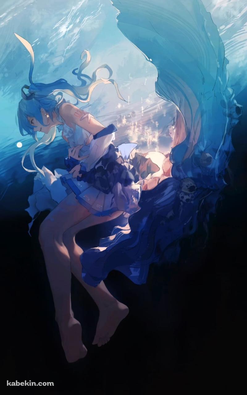 水の中 初音ミク 綺麗のAndroidの壁紙(800px x 1280px) スマホ用