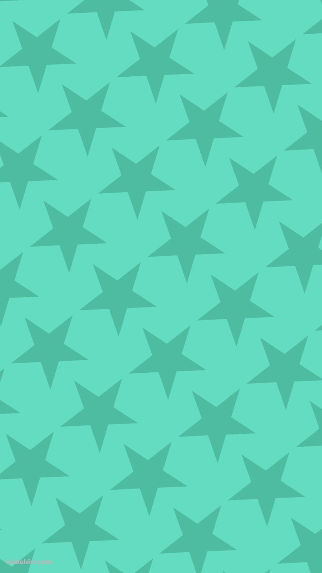 可愛いアクア・ミント 星のロゴのAndroidの壁紙(1080px x 1920px) スマホ用