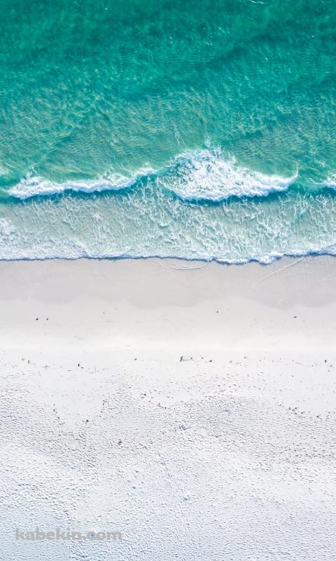 俯瞰視点 ハワイのエメラルドの海のAndroidの壁紙(480px x 800px) スマホ用