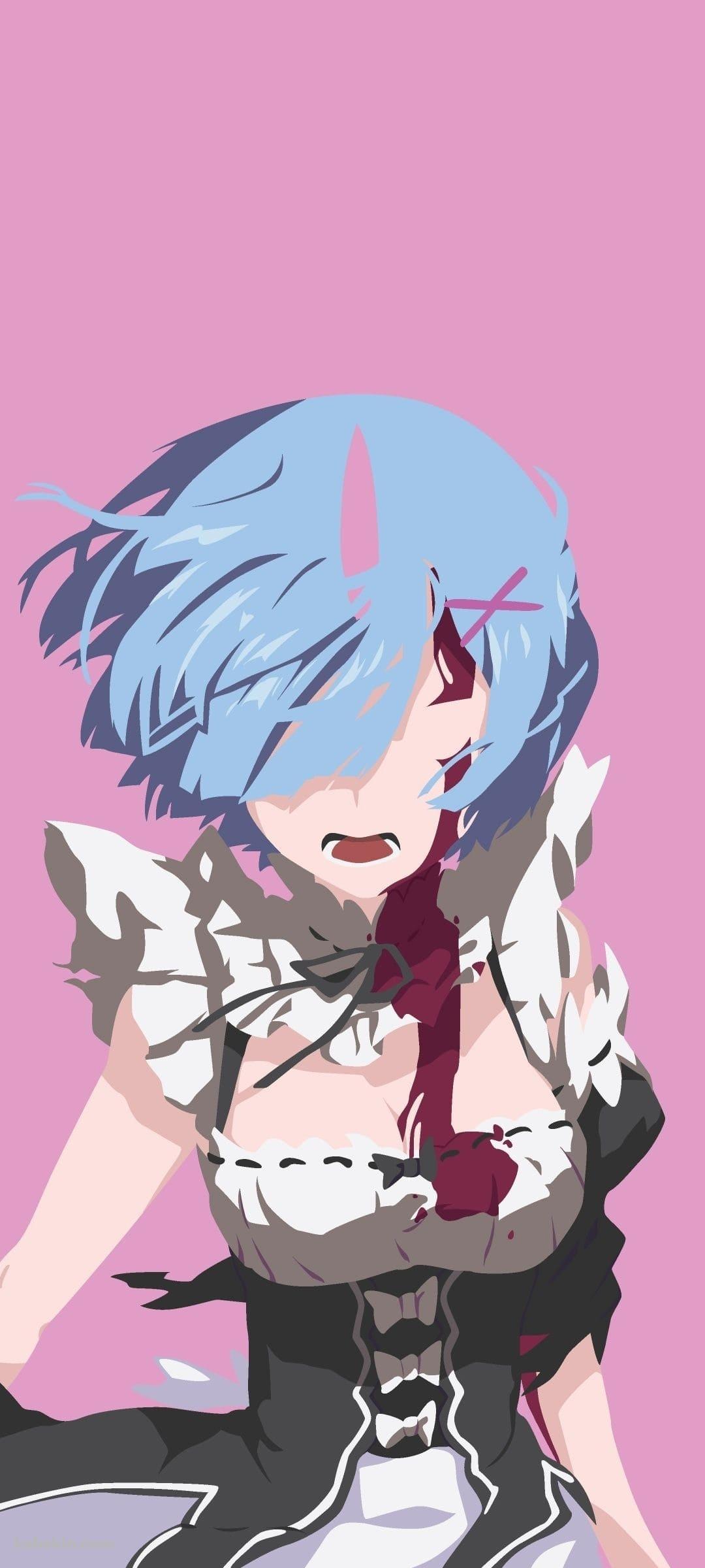 Re:ゼロから始める異世界生活 可愛いレムのAndroidの壁紙(1080px x 2400px) スマホ用