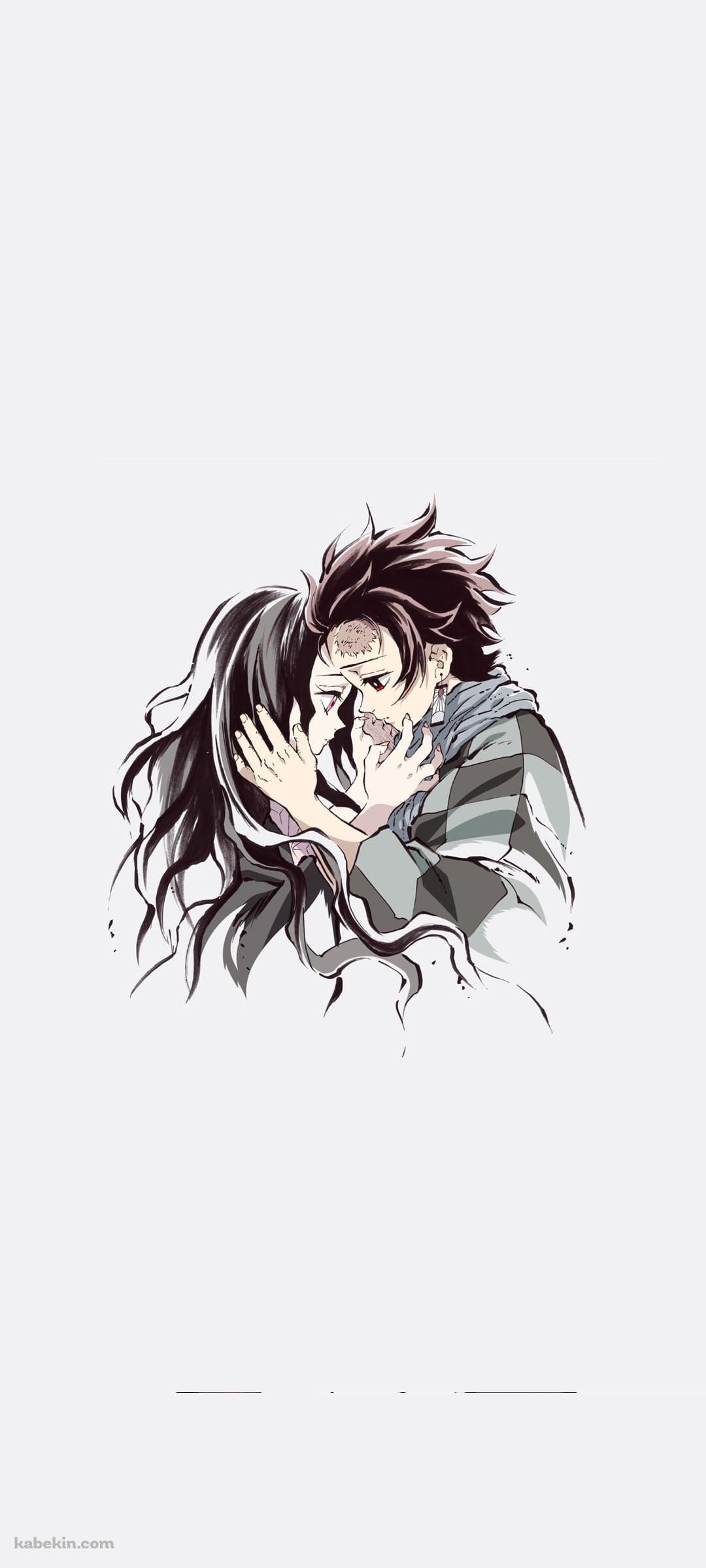 鬼滅の刃 竈門 炭治郎と禰?豆子のAndroidの壁紙(1080px x 2400px) スマホ用