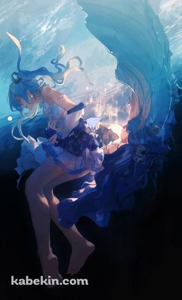 海中の初音ミクのAndroidの壁紙(360px x 592px) スマホ用