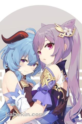 原神 ケキンとかんうのAndroidの壁紙(320px x 480px) スマホ用