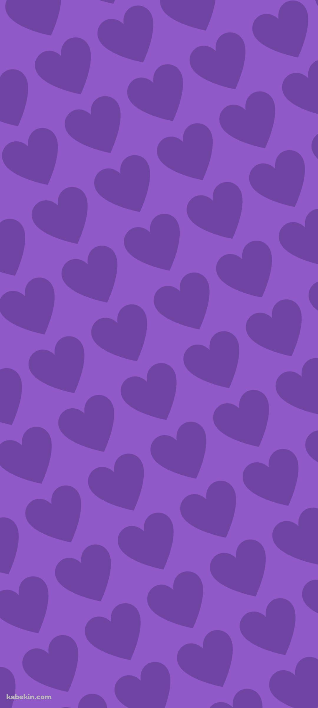 可愛い紫のハート 2色 ロゴのAndroidの壁紙(1080px x 2400px) スマホ用