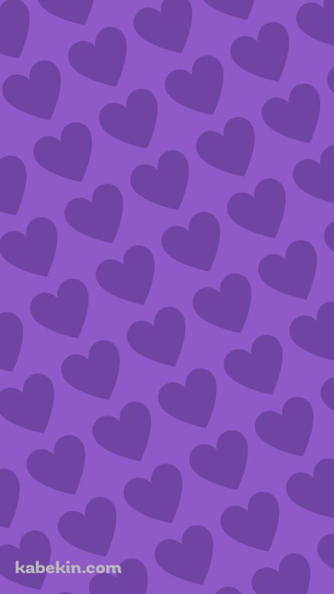 可愛い紫のハート 2色 ロゴのAndroidの壁紙(480px x 854px) スマホ用