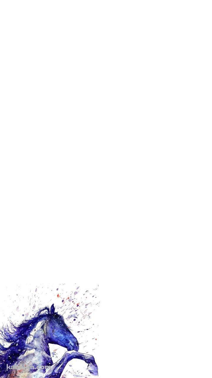 水彩の馬のイラストのAndroidの壁紙(720px x 1280px) スマホ用