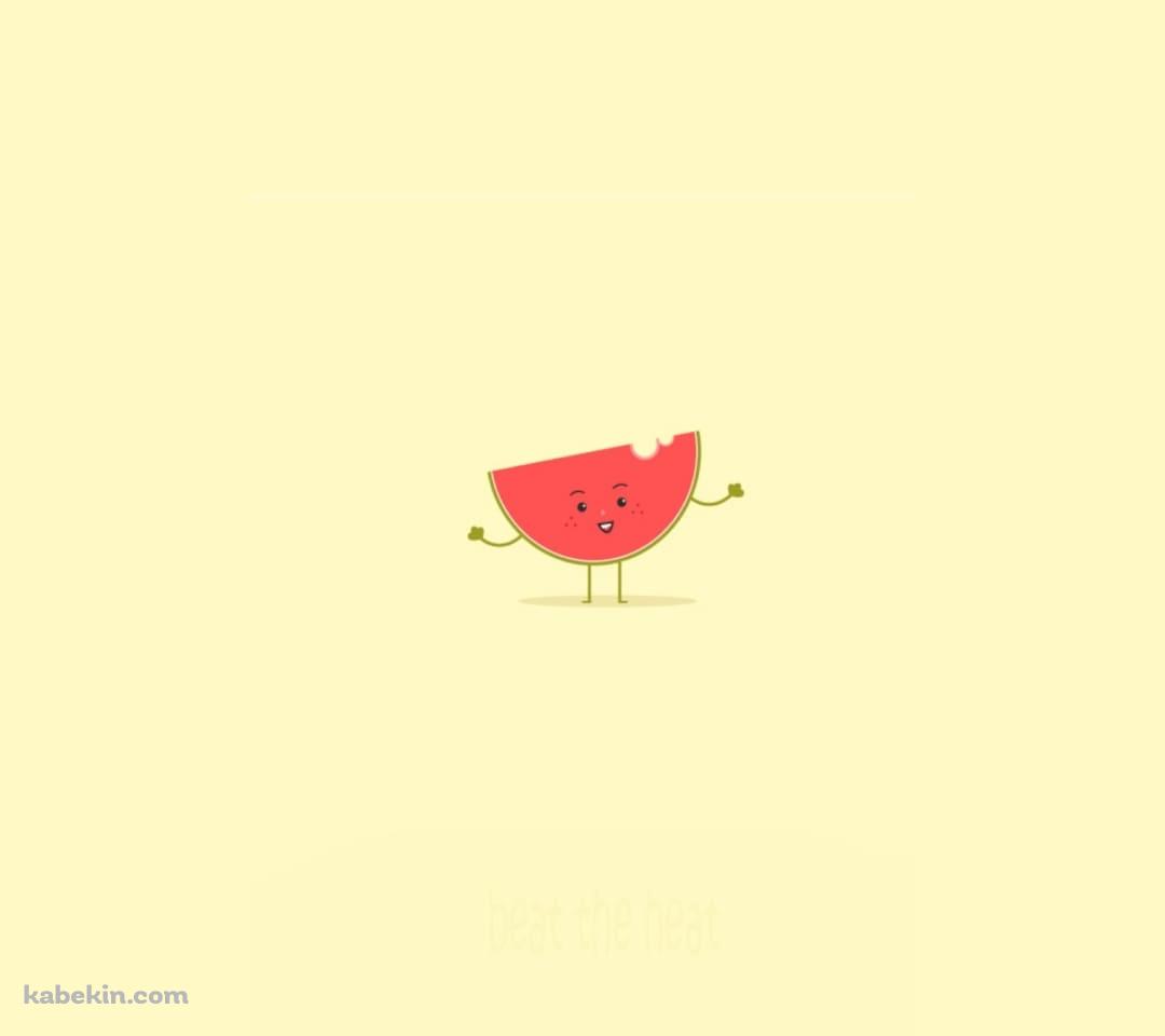 スイカのイラストのAndroidの壁紙(1080px x 960px) スマホ用