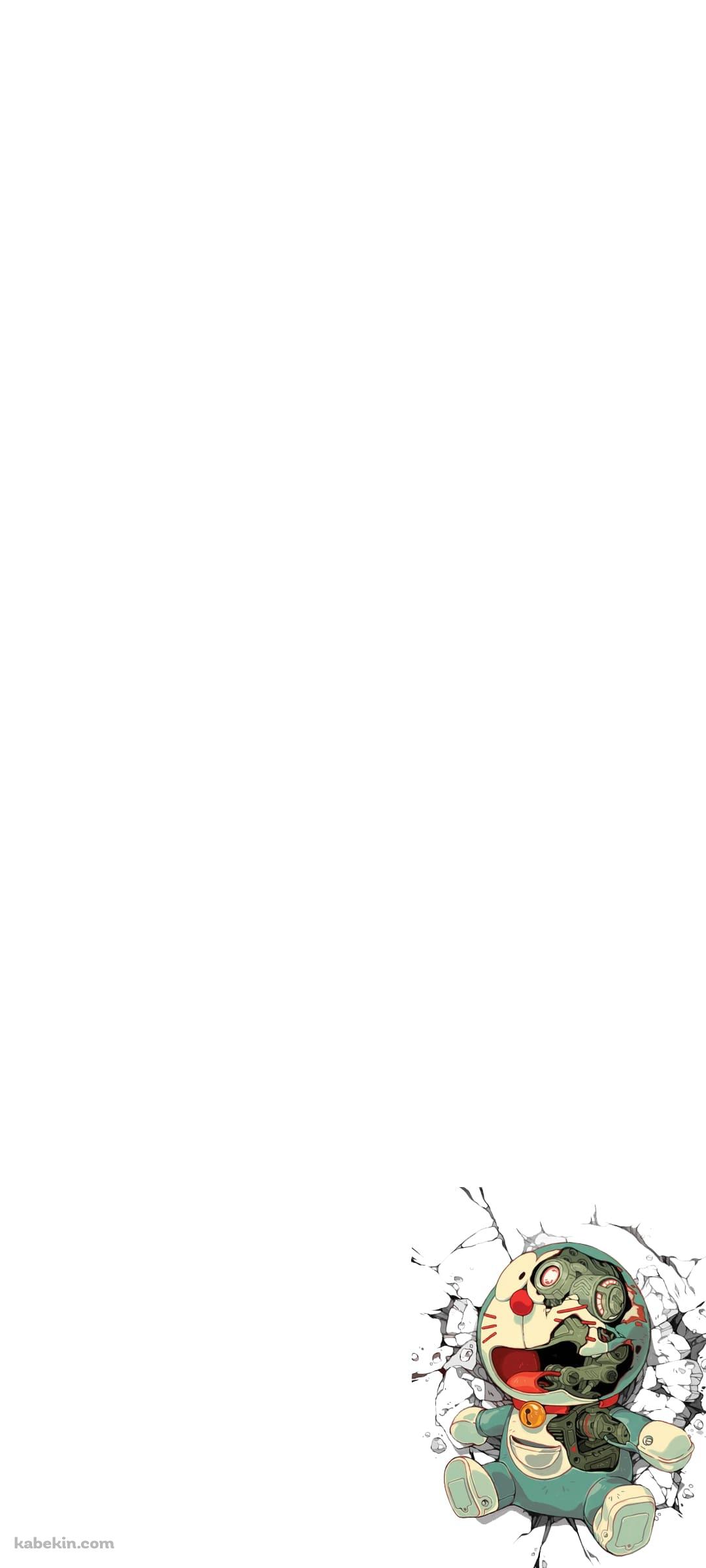 壁に叩きつけられるドラえもんのAndroidの壁紙(1080px x 2400px) スマホ用