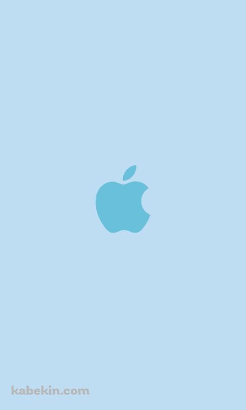 可愛い水色のApple ロゴのAndroidの壁紙(480px x 800px) スマホ用