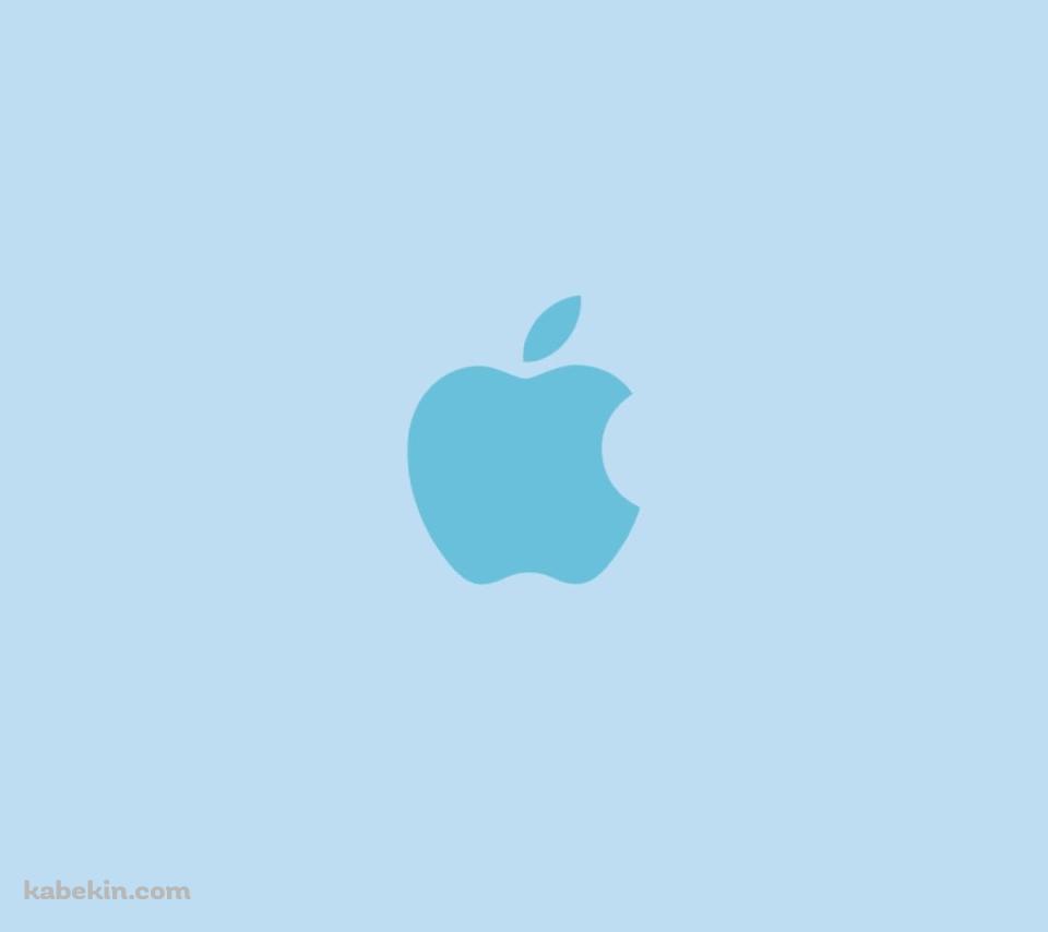 可愛い水色のApple ロゴのAndroidの壁紙(960px x 854px) スマホ用