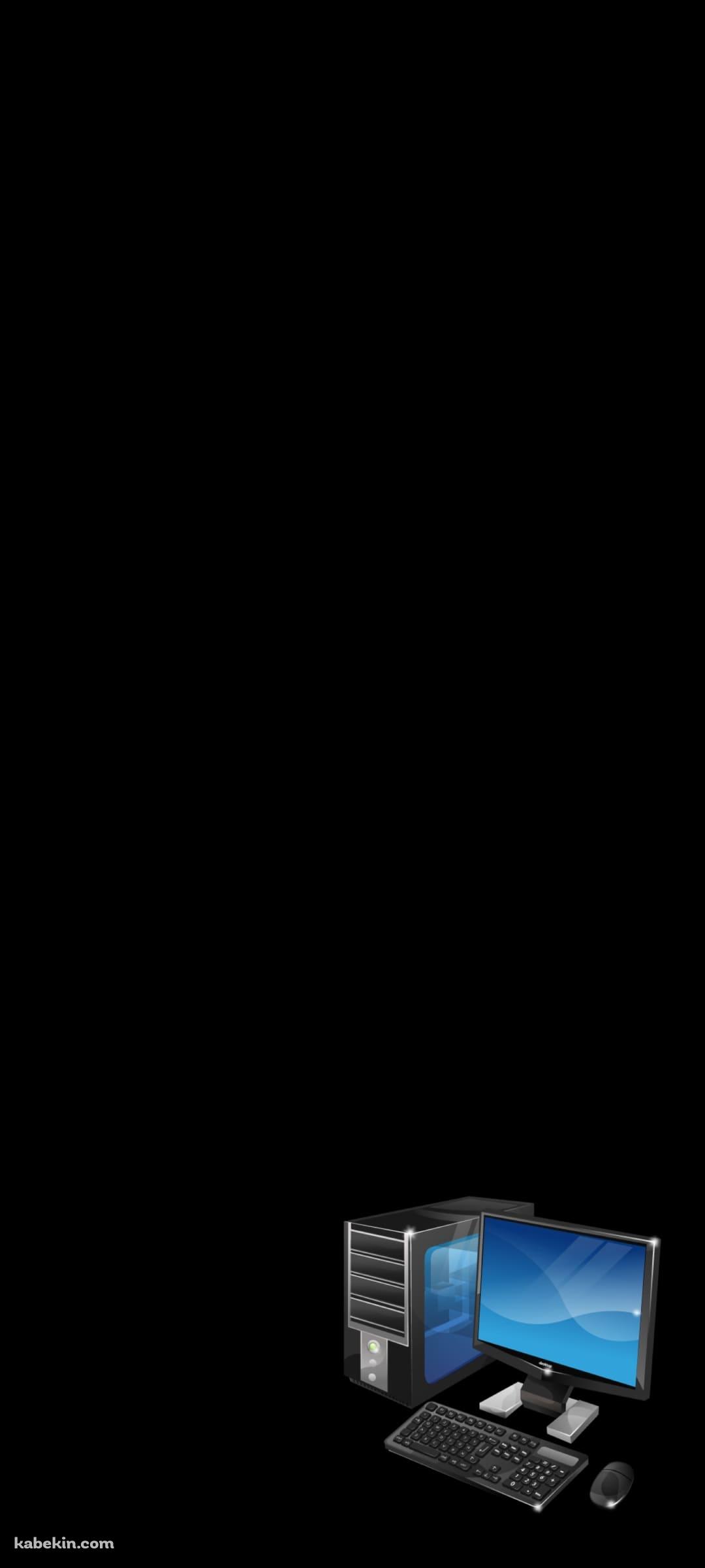 スマホの壁紙がPCという高度なギャグのAndroidの壁紙(1080px x 2400px) スマホ用