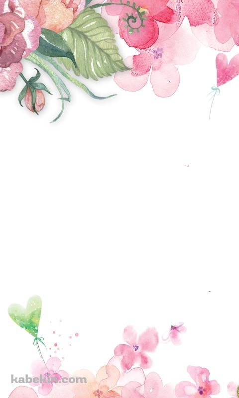 水彩 綺麗な花のイラスト・絵のAndroidの壁紙(480px x 800px) スマホ用