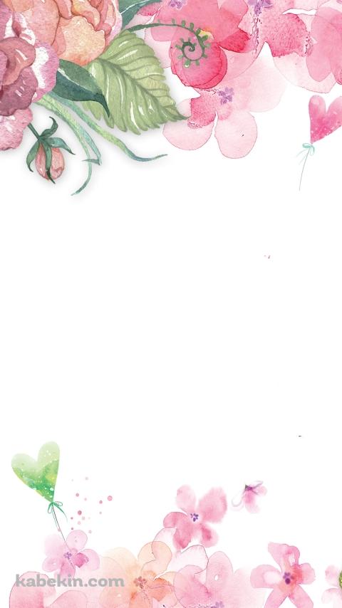 水彩 綺麗な花のイラスト・絵のAndroidの壁紙(480px x 854px) スマホ用