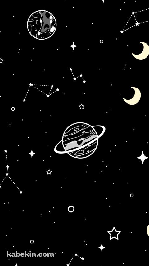 宇宙 月 イラストのAndroidの壁紙(480px x 854px) スマホ用