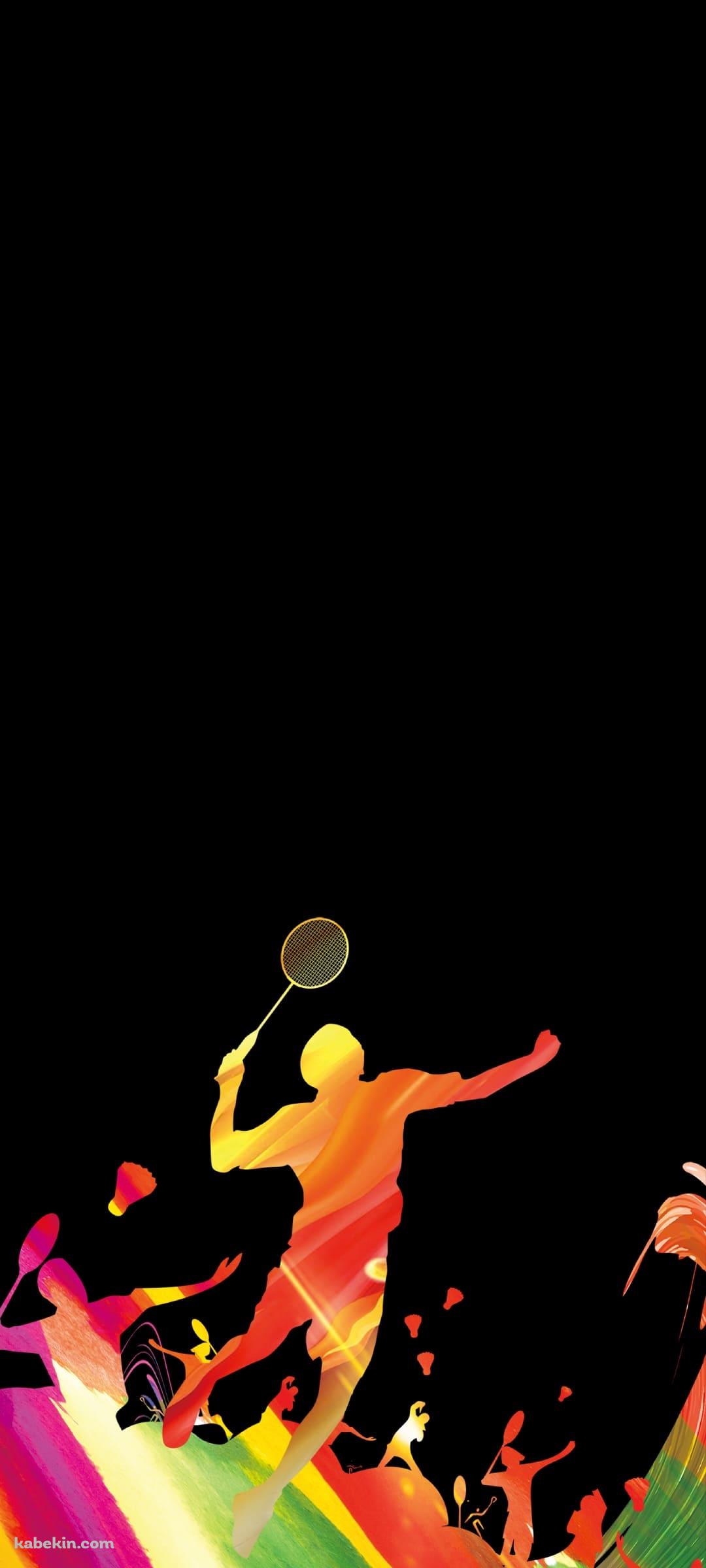 バトミントンのイラストのAndroidの壁紙(1080px x 2400px) スマホ用