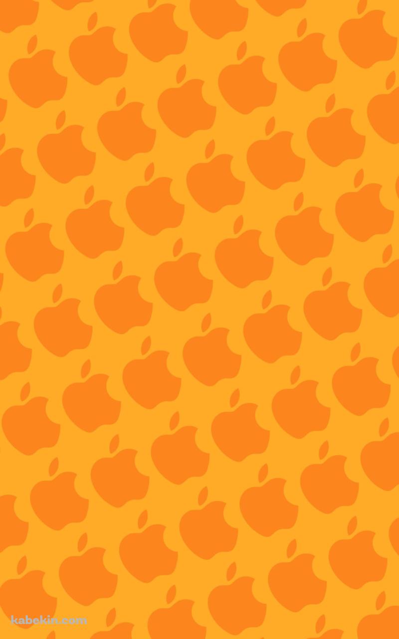 ビビッド・イエロー アップルのロゴ パターンのAndroidの壁紙(800px x 1280px) スマホ用