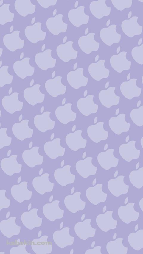 紫色のアップルのロゴ パターンのAndroidの壁紙(480px x 854px) スマホ用