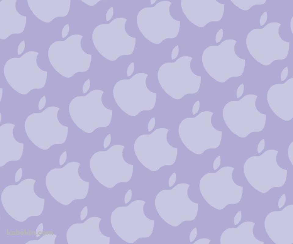 紫色のアップルのロゴ パターンのAndroidの壁紙(960px x 800px) スマホ用