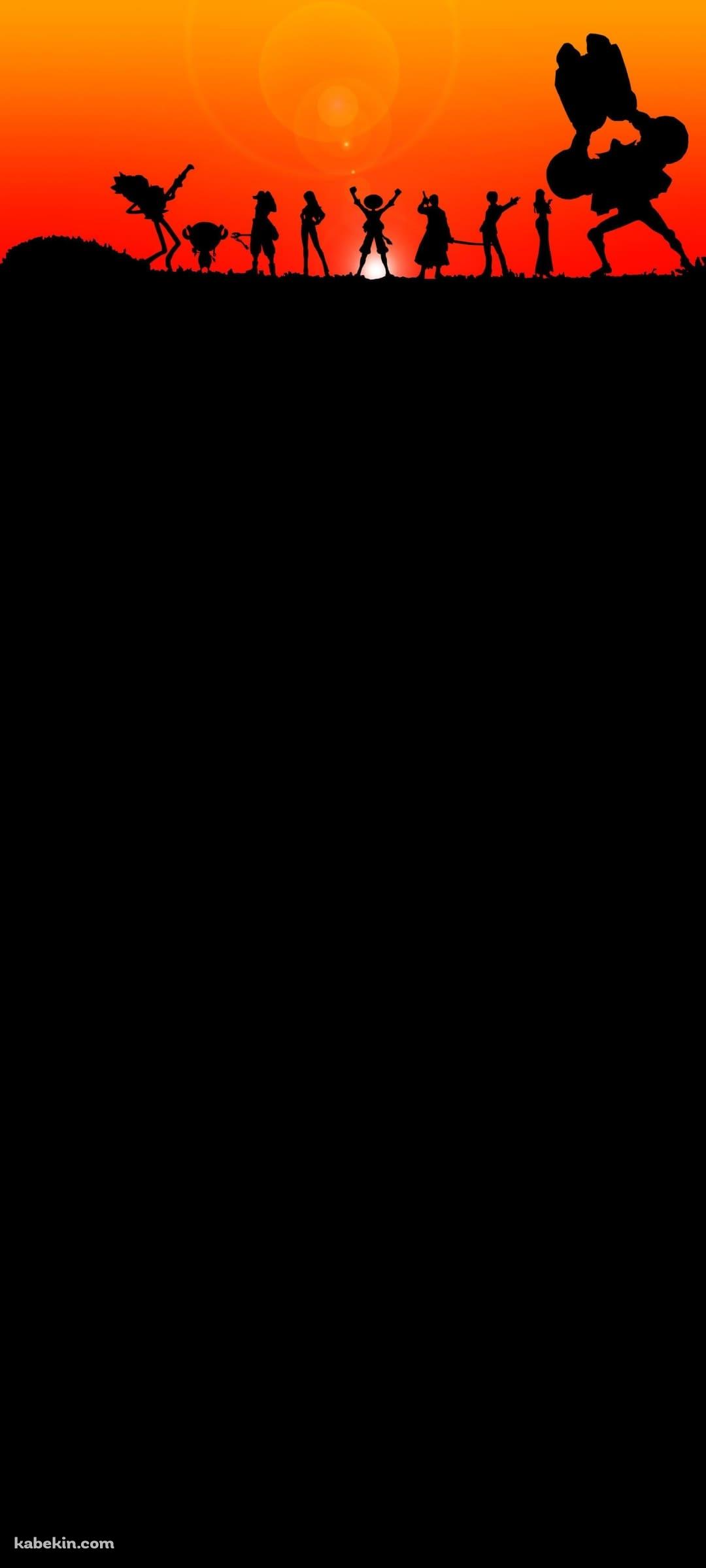 ONE PIECE 夕陽 シルエットのAndroidの壁紙(1080px x 2400px) スマホ用