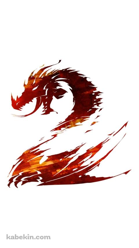 Guild Wars 2 かっこいい赤いドラゴンのAndroidの壁紙(480px x 854px) スマホ用