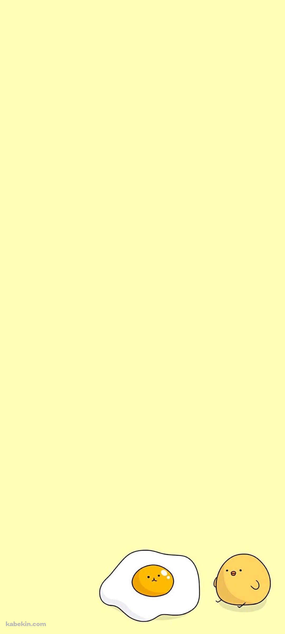 可愛いヒヨコと卵のイラストのAndroidの壁紙(1080px x 2400px) スマホ用