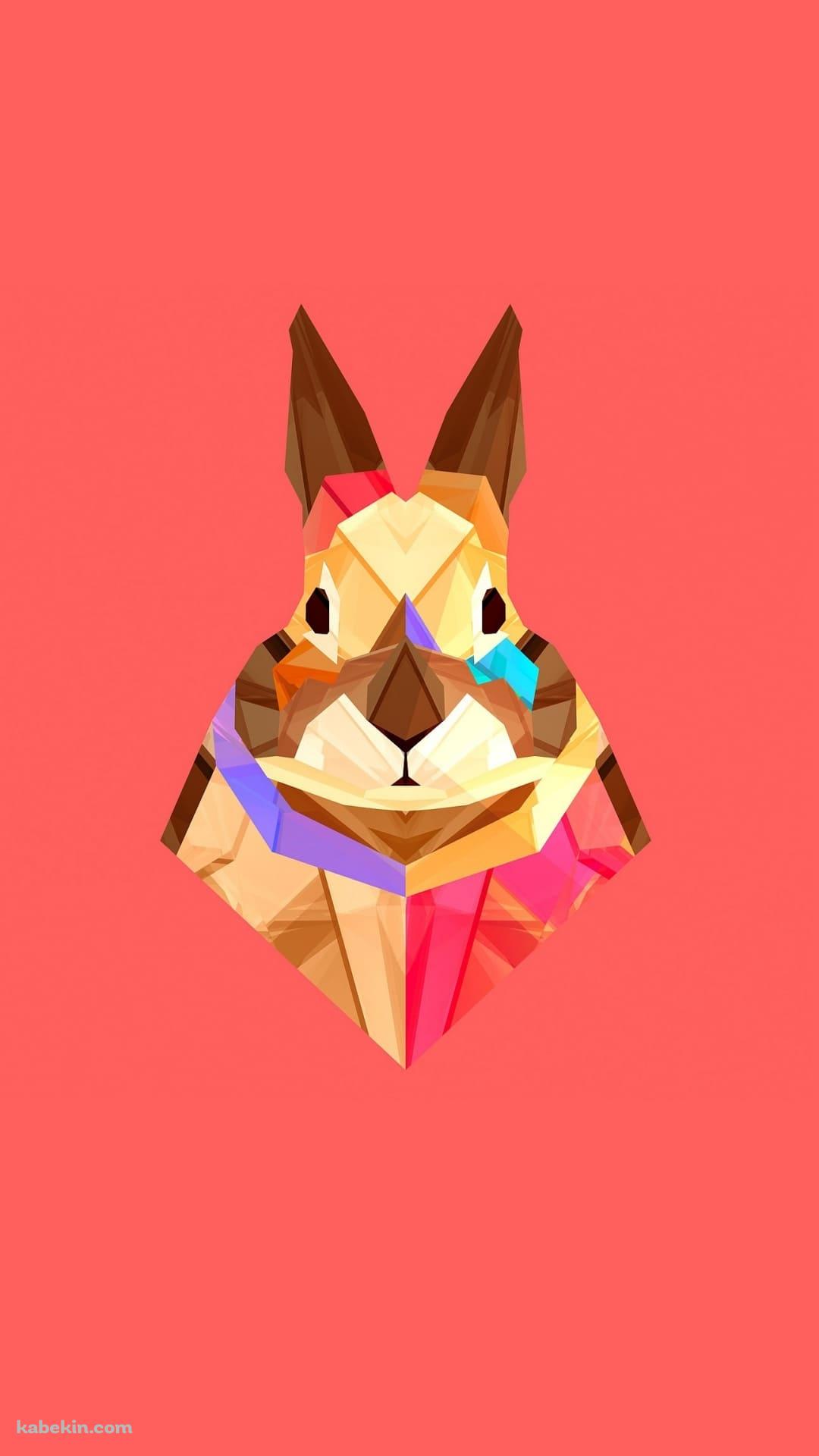 かわいいポリゴンのウサギのAndroidの壁紙(1080px x 1920px) スマホ用