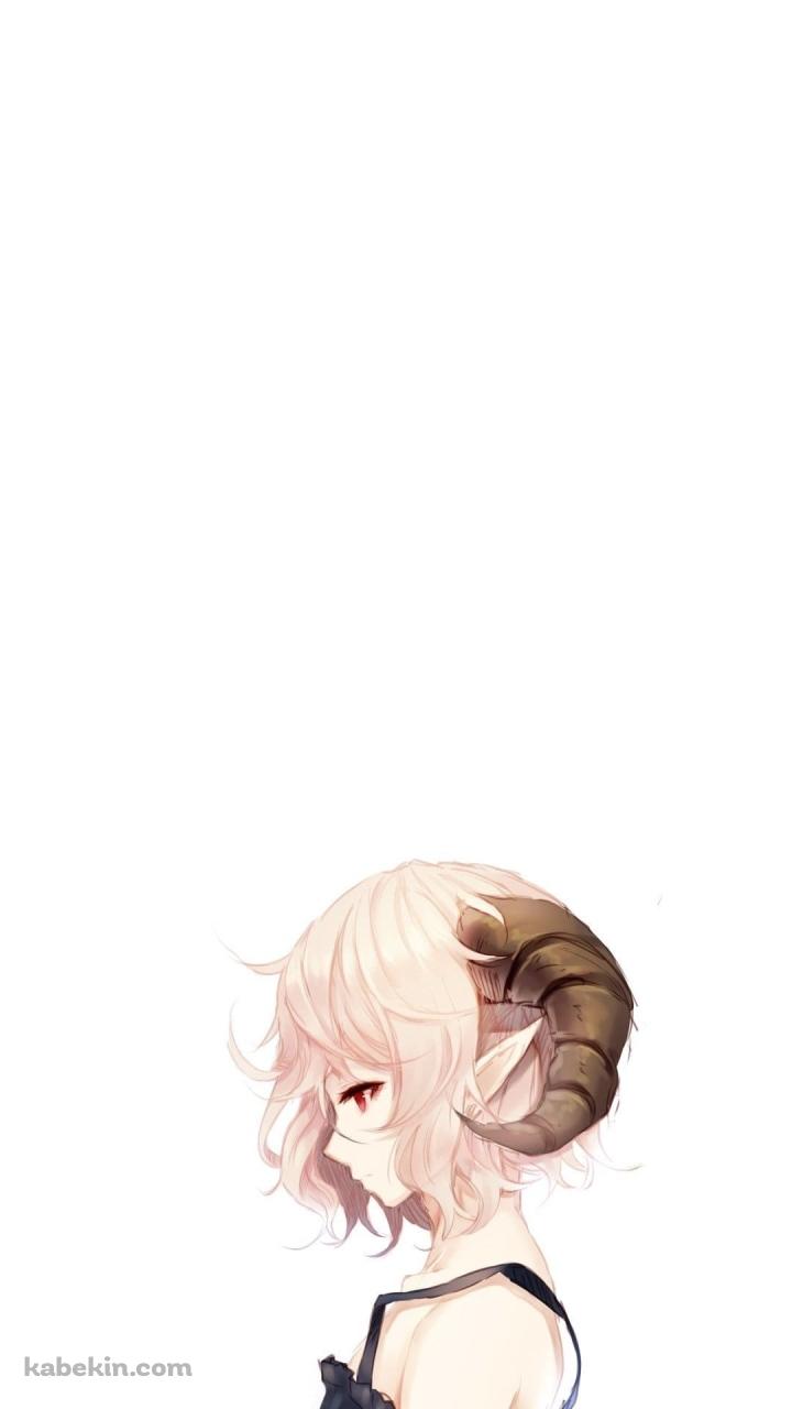 羊の角 ピンクの髪の毛の少女のAndroidの壁紙(720px x 1280px) スマホ用