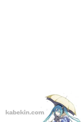 傘をさした初音ミクのAndroidの壁紙(320px x 480px) スマホ用