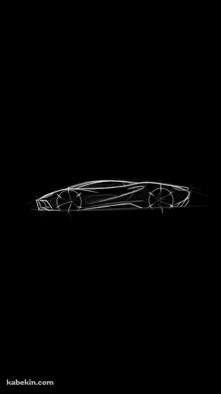 スポーツカー スーパーカー ラフスケッチのAndroidの壁紙(720px x 1280px) スマホ用
