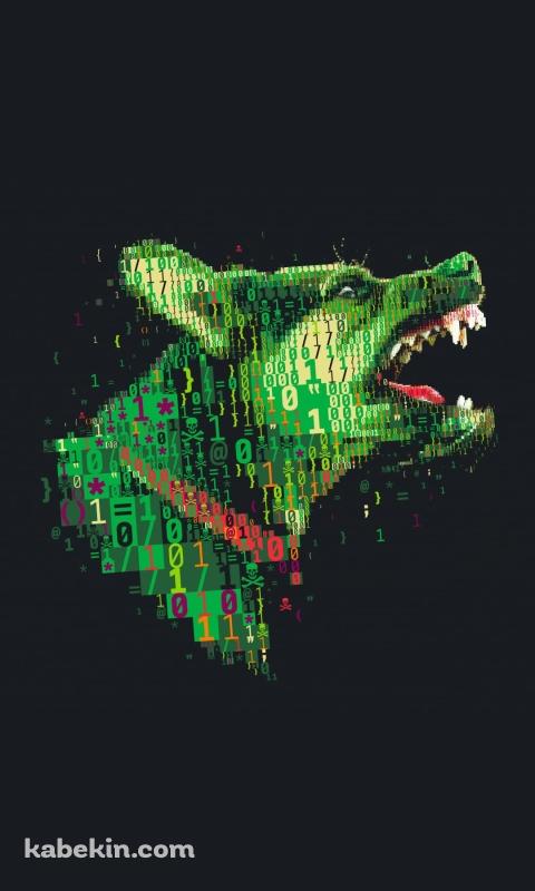 バイナリ 犬 デジタル ドーベルマンのAndroidの壁紙(480px x 800px) スマホ用