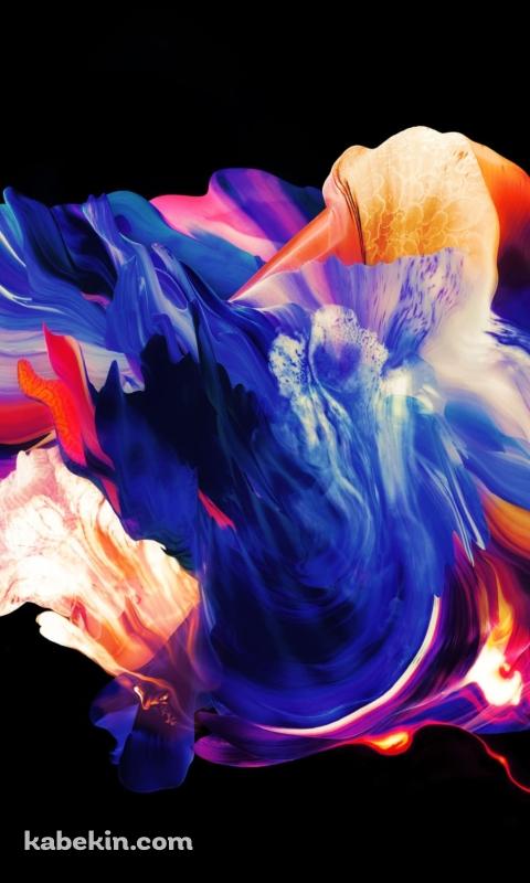 綺麗な青・赤のアブストラクトのAndroidの壁紙(480px x 800px) スマホ用