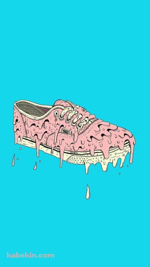 溶けているピンクのVANSのシューズのAndroidの壁紙(480px x 854px) スマホ用