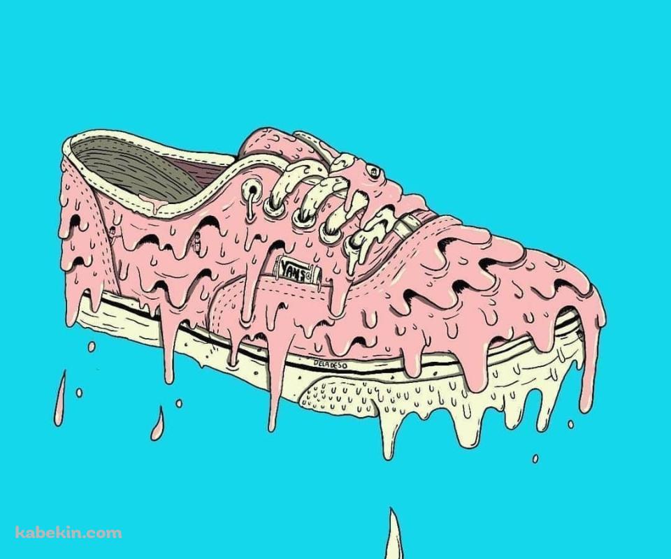 溶けているピンクのVANSのシューズのAndroidの壁紙(960px x 800px) スマホ用