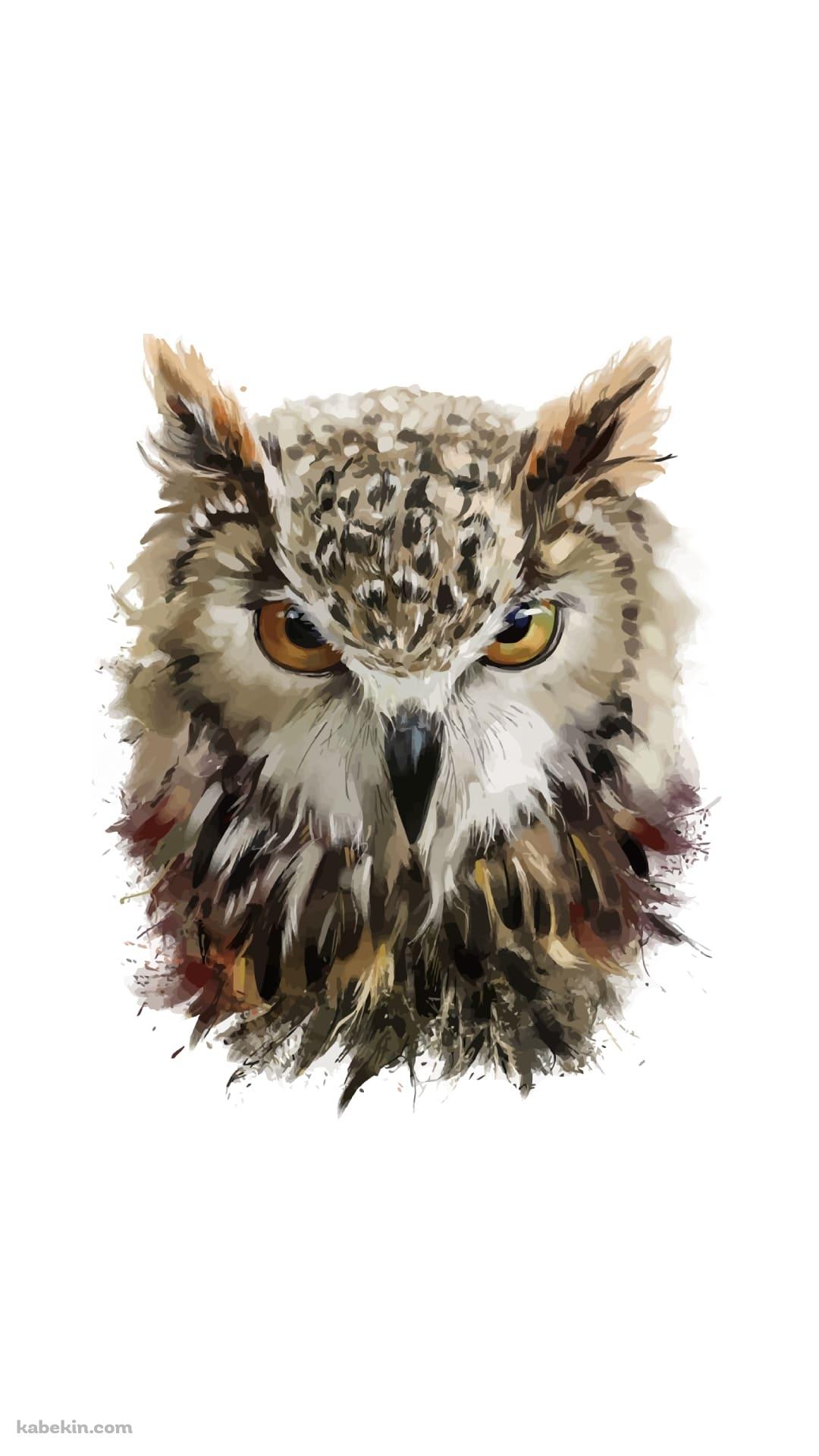 フクロウのイラストのAndroidの壁紙(1080px x 1920px) スマホ用