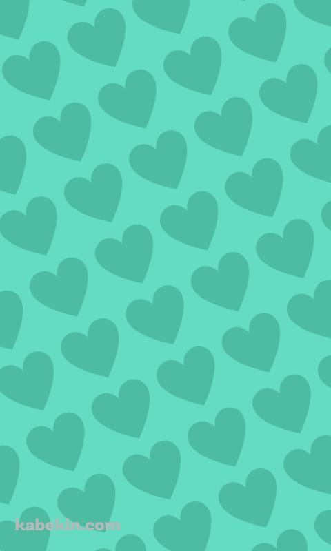 可愛いアクア・ミント ハートのロゴのAndroidの壁紙(480px x 800px) スマホ用