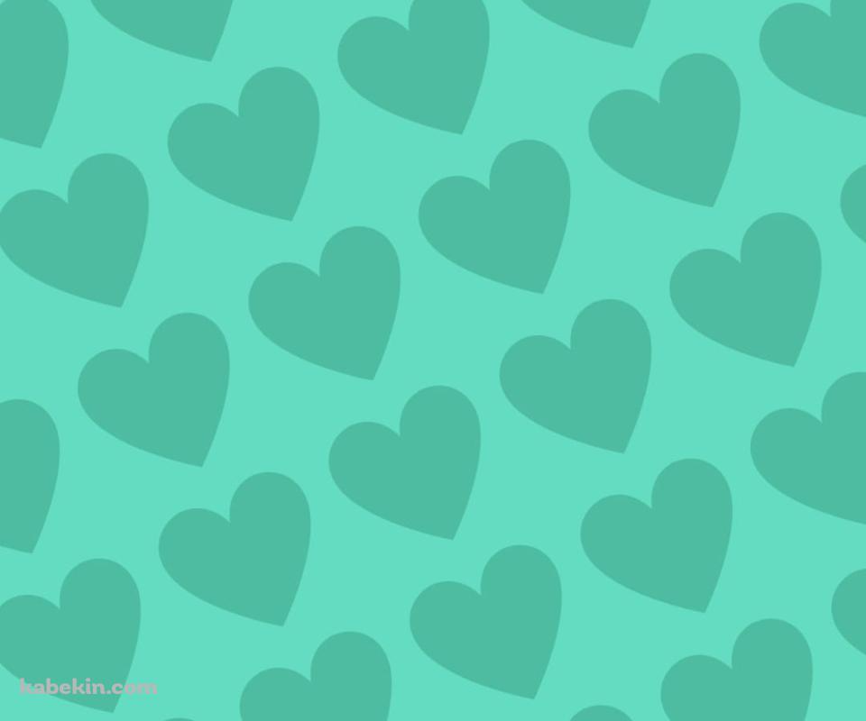 可愛いアクア・ミント ハートのロゴのAndroidの壁紙(960px x 800px) スマホ用